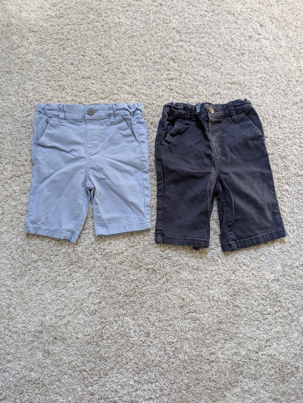 Denim and Co Twill Shorts - Light Blue and Navy - 36 months